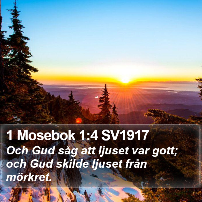 1 Mosebok 1:4 SV1917 Bible Study