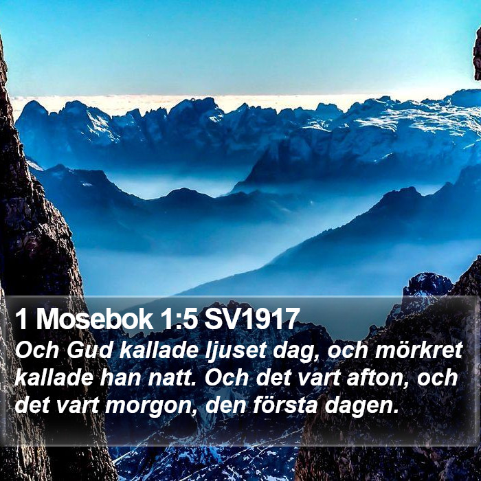 1 Mosebok 1:5 SV1917 Bible Study