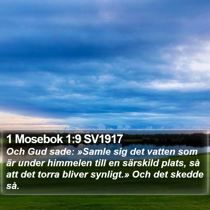 1 Mosebok 1:9 SV1917 Bible Study