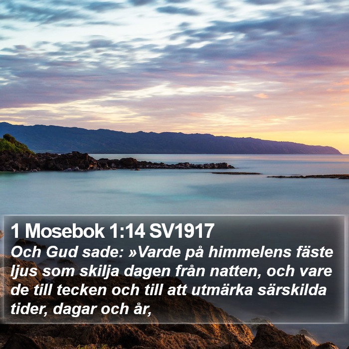 1 Mosebok 1:14 SV1917 Bible Study