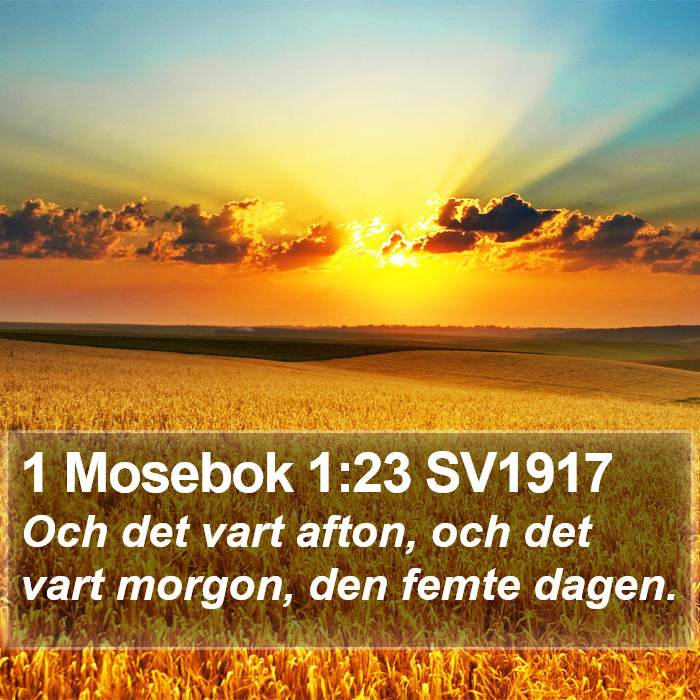 1 Mosebok 1:23 SV1917 Bible Study