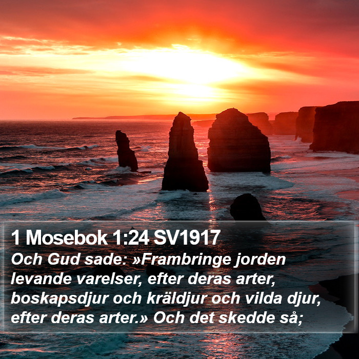 1 Mosebok 1:24 SV1917 Bible Study