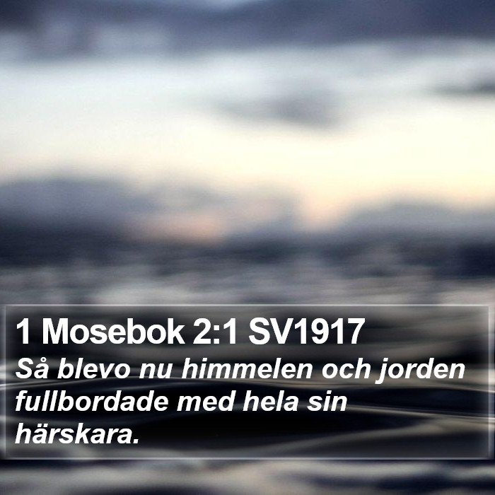 1 Mosebok 2:1 SV1917 Bible Study