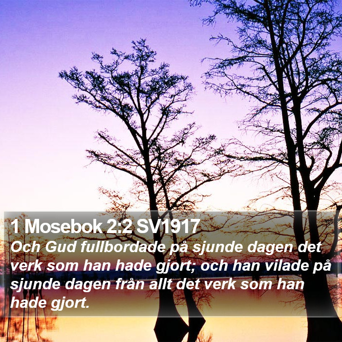 1 Mosebok 2:2 SV1917 Bible Study