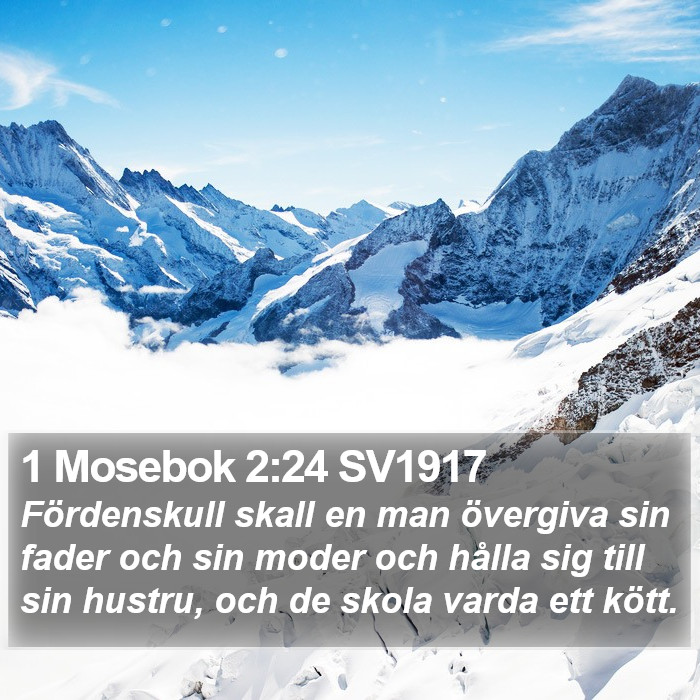 1 Mosebok 2:24 SV1917 Bible Study