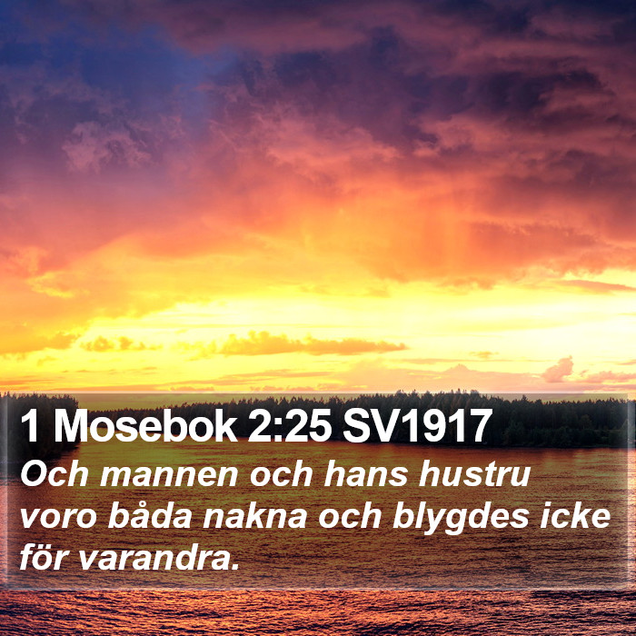 1 Mosebok 2:25 SV1917 Bible Study