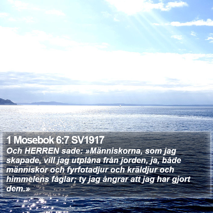 1 Mosebok 6:7 SV1917 Bible Study