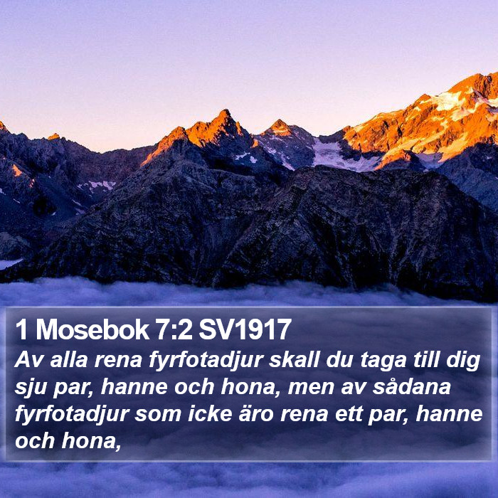 1 Mosebok 7:2 SV1917 Bible Study