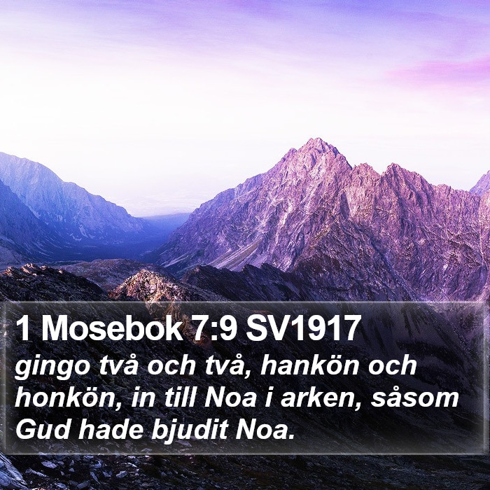 1 Mosebok 7:9 SV1917 Bible Study