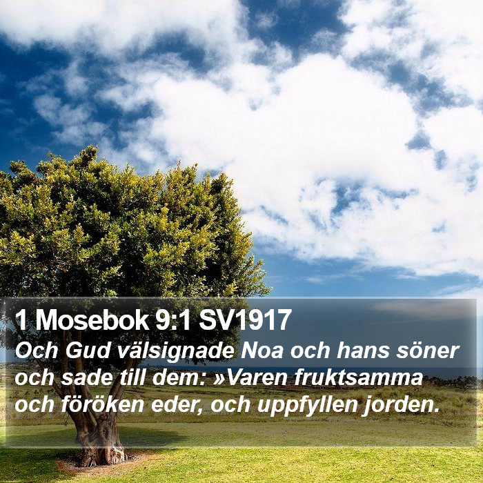 1 Mosebok 9:1 SV1917 Bible Study