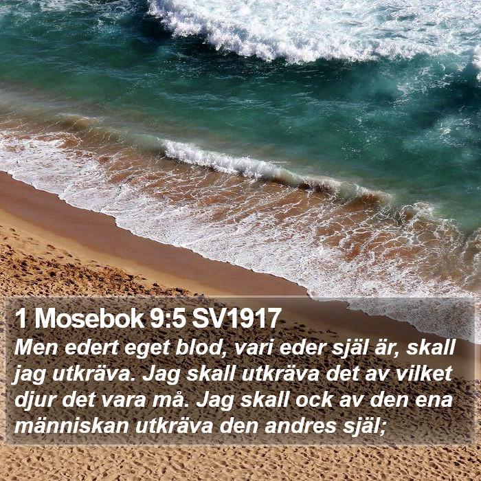 1 Mosebok 9:5 SV1917 Bible Study