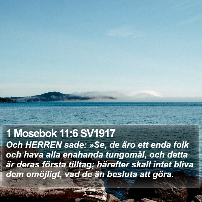 1 Mosebok 11:6 SV1917 Bible Study
