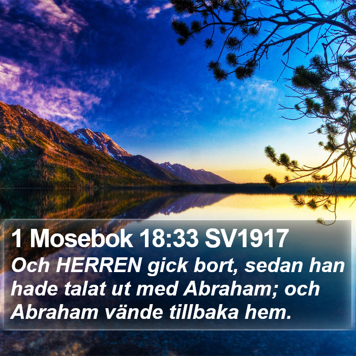 1 Mosebok 18:33 SV1917 Bible Study