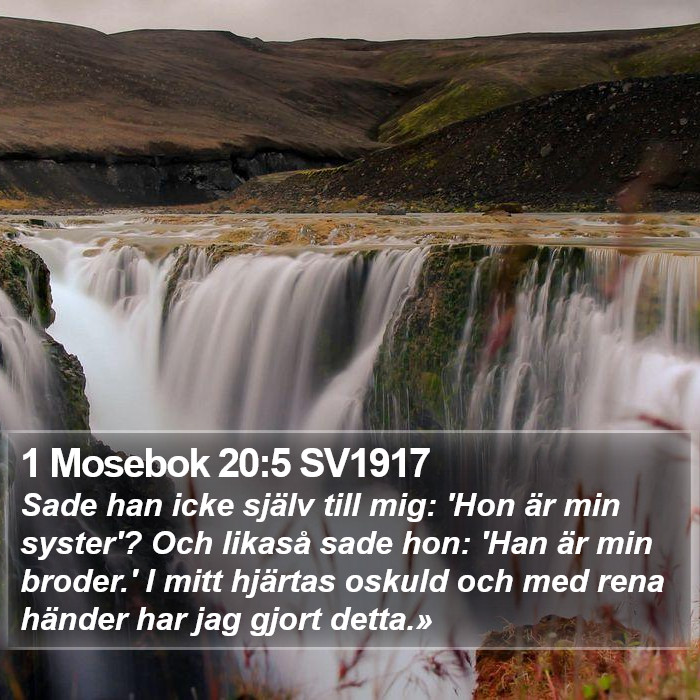 1 Mosebok 20:5 SV1917 Bible Study