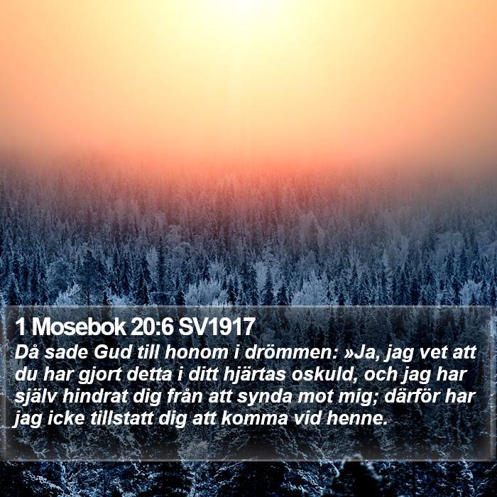 1 Mosebok 20:6 SV1917 Bible Study