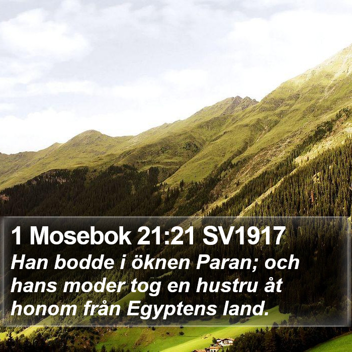 1 Mosebok 21:21 SV1917 Bible Study