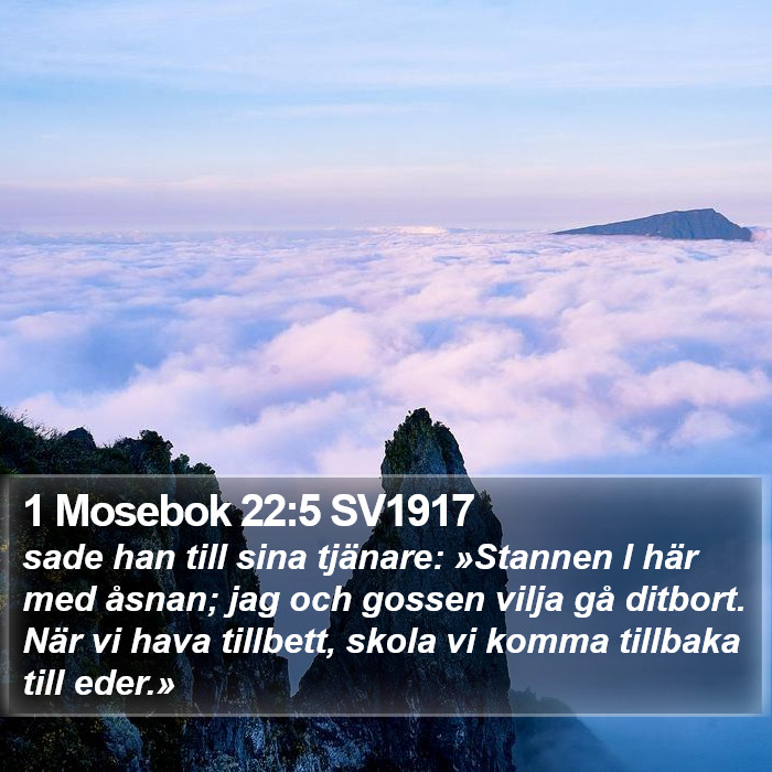 1 Mosebok 22:5 SV1917 Bible Study