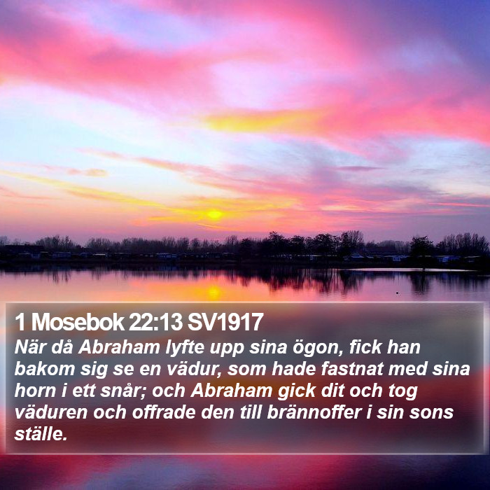 1 Mosebok 22:13 SV1917 Bible Study