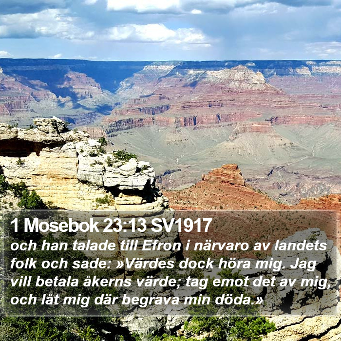 1 Mosebok 23:13 SV1917 Bible Study