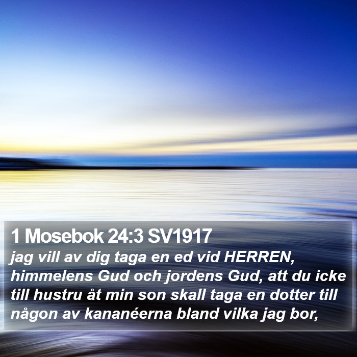 1 Mosebok 24:3 SV1917 Bible Study