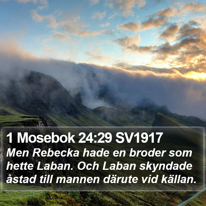 1 Mosebok 24:29 SV1917 Bible Study