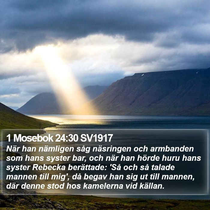 1 Mosebok 24:30 SV1917 Bible Study