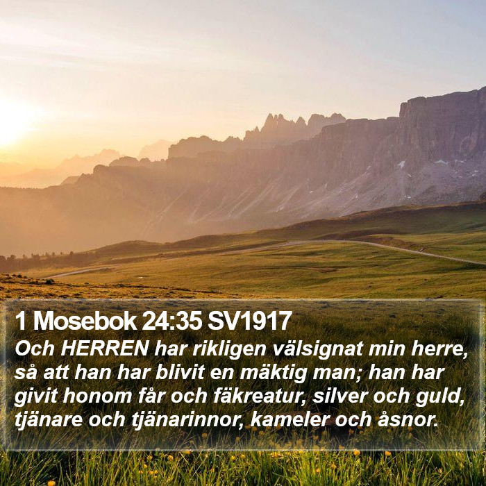 1 Mosebok 24:35 SV1917 Bible Study