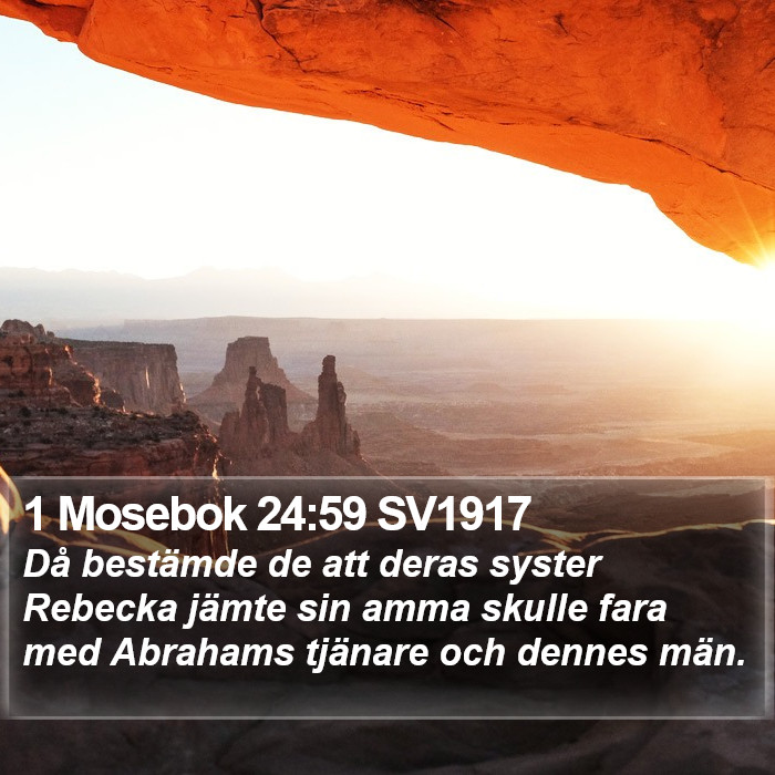 1 Mosebok 24:59 SV1917 Bible Study