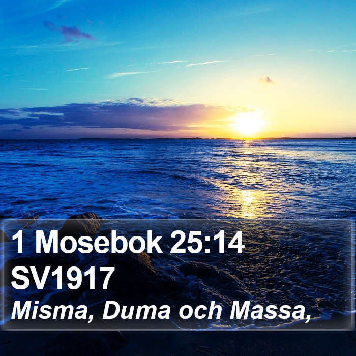 1 Mosebok 25:14 SV1917 Bible Study