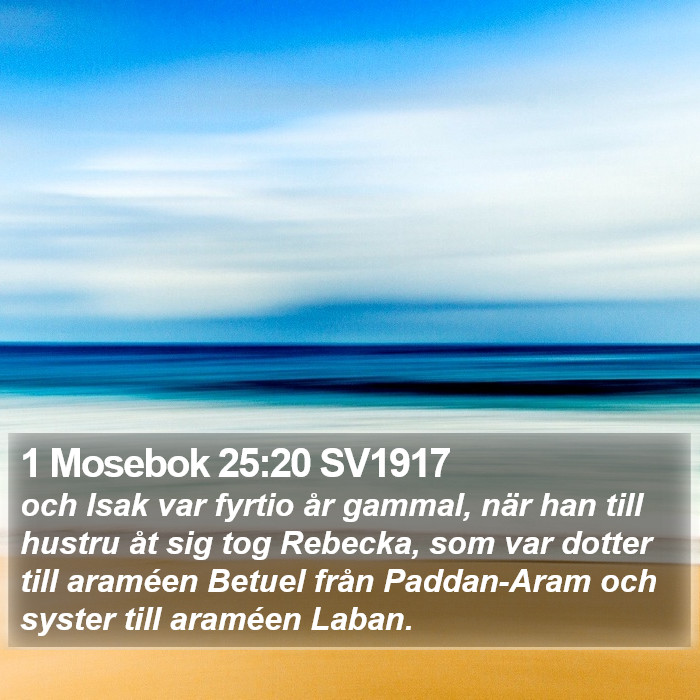 1 Mosebok 25:20 SV1917 Bible Study