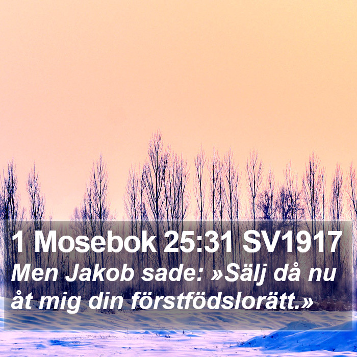1 Mosebok 25:31 SV1917 Bible Study