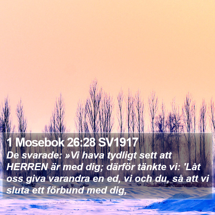 1 Mosebok 26:28 SV1917 Bible Study