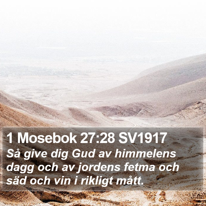 1 Mosebok 27:28 SV1917 Bible Study