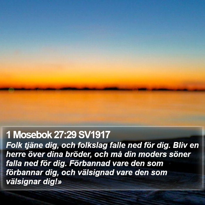1 Mosebok 27:29 SV1917 Bible Study