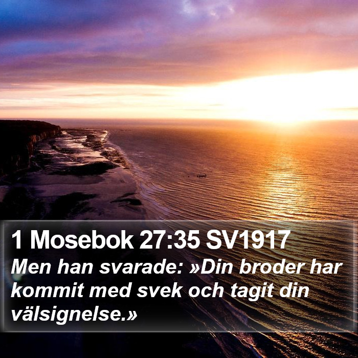 1 Mosebok 27:35 SV1917 Bible Study