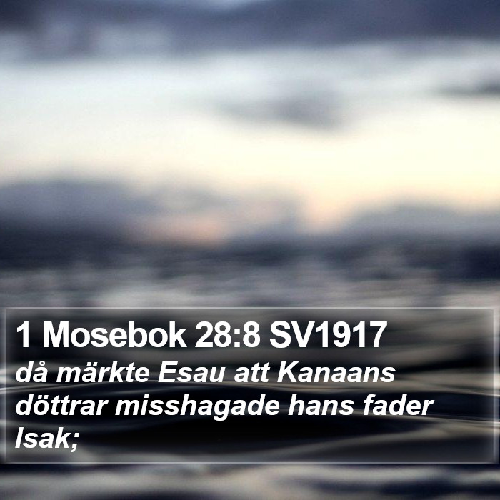 1 Mosebok 28:8 SV1917 Bible Study