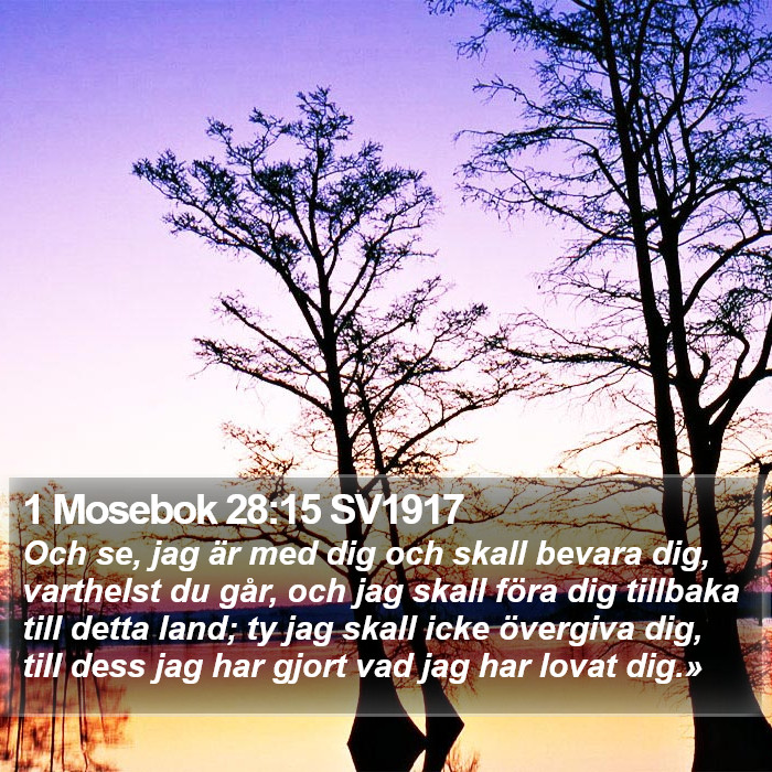 1 Mosebok 28:15 SV1917 Bible Study