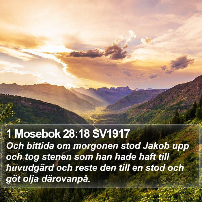 1 Mosebok 28:18 SV1917 Bible Study