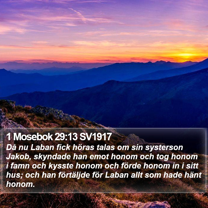 1 Mosebok 29:13 SV1917 Bible Study
