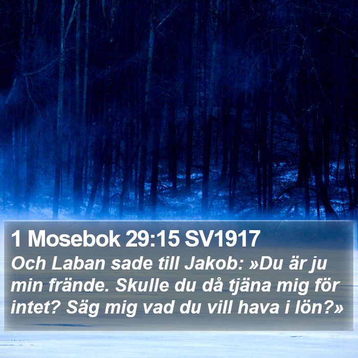 1 Mosebok 29:15 SV1917 Bible Study