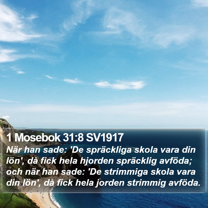 1 Mosebok 31:8 SV1917 Bible Study