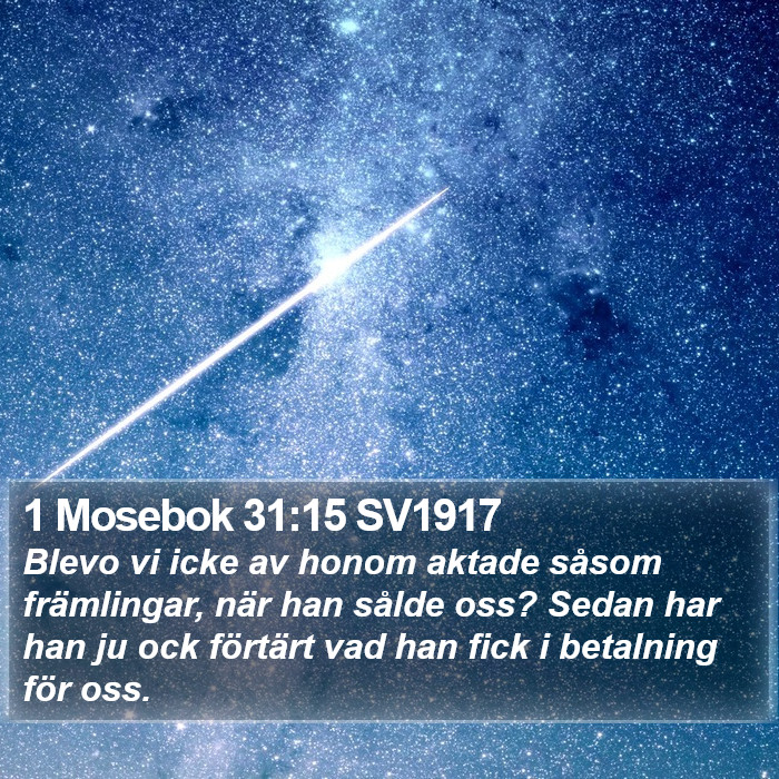 1 Mosebok 31:15 SV1917 Bible Study