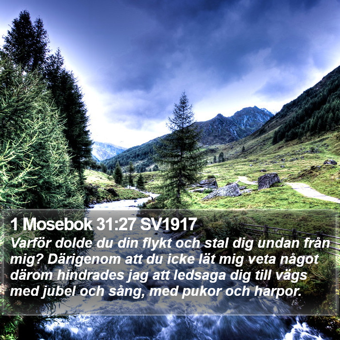1 Mosebok 31:27 SV1917 Bible Study