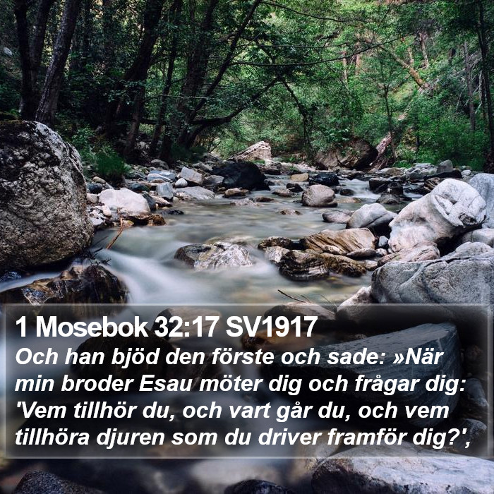 1 Mosebok 32:17 SV1917 Bible Study