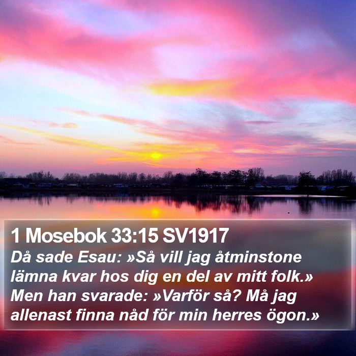 1 Mosebok 33:15 SV1917 Bible Study