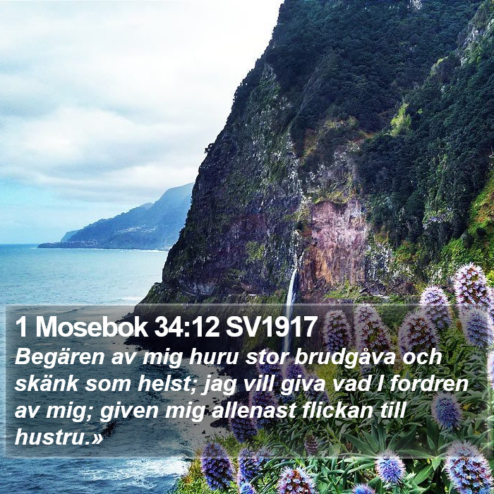 1 Mosebok 34:12 SV1917 Bible Study