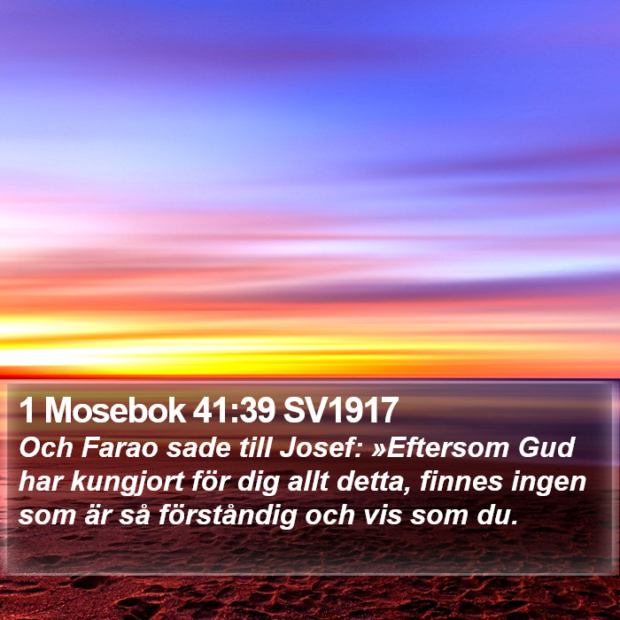 1 Mosebok 41:39 SV1917 Bible Study