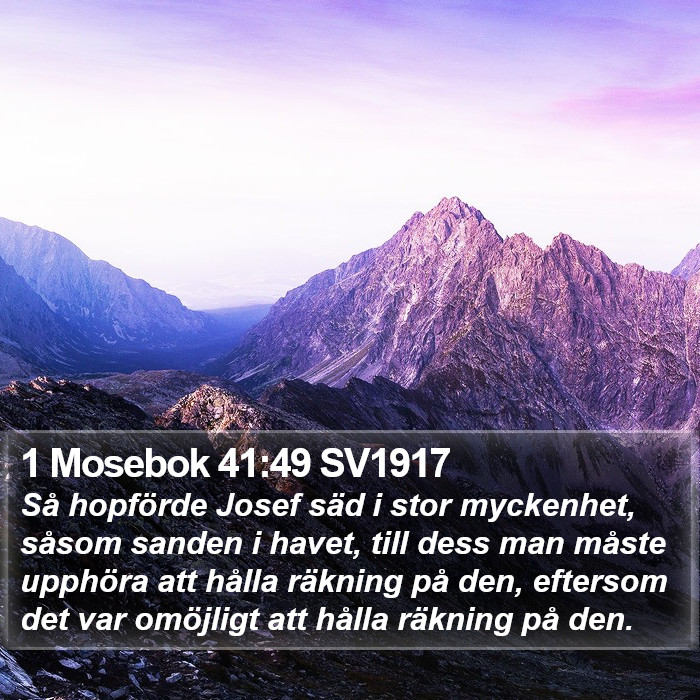 1 Mosebok 41:49 SV1917 Bible Study