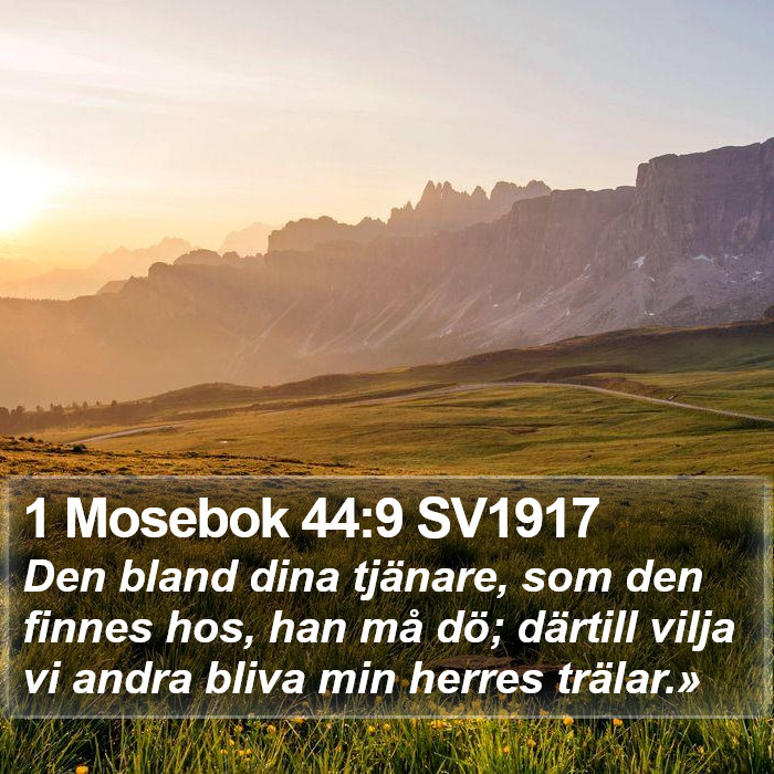 1 Mosebok 44:9 SV1917 Bible Study