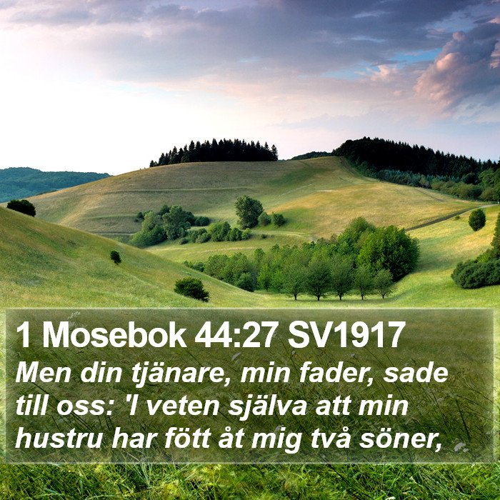 1 Mosebok 44:27 SV1917 Bible Study